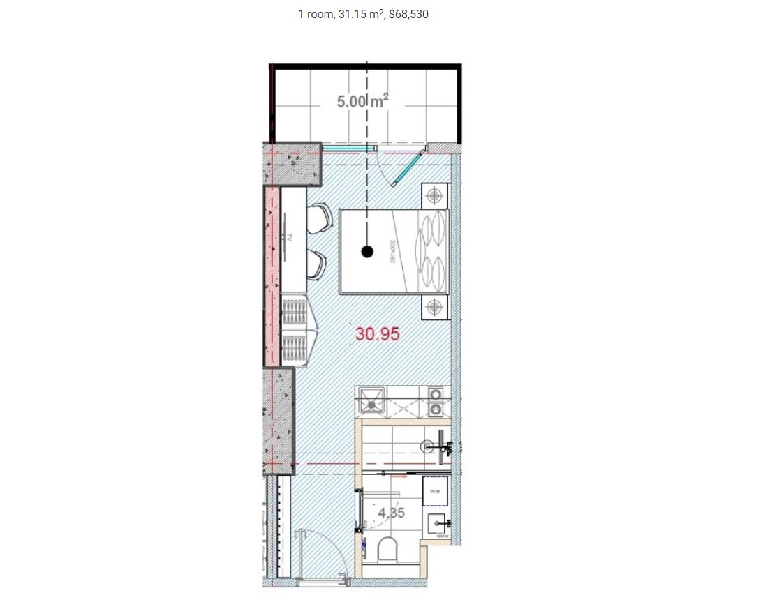 Квартира в Кобулети, Грузия, 32 м² - фото 9