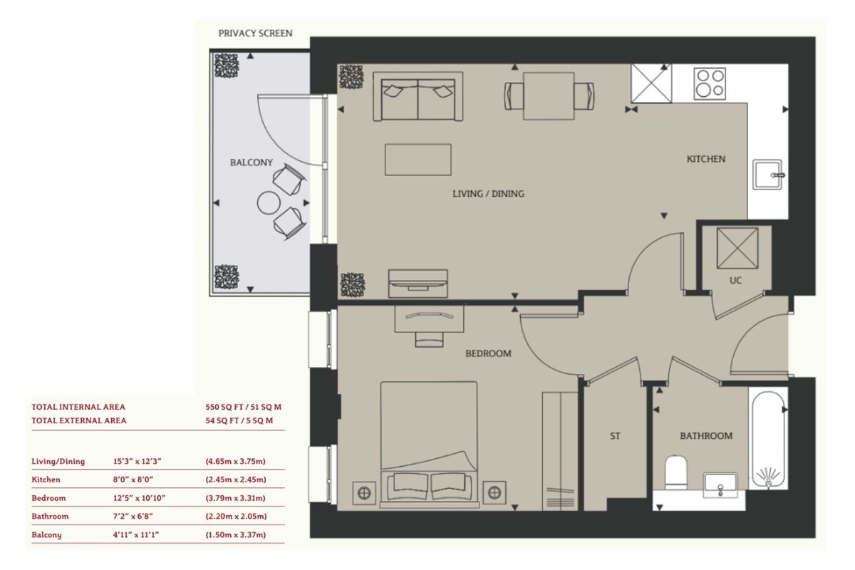Квартира в Лондоне, Великобритания, 51 м² - фото 12