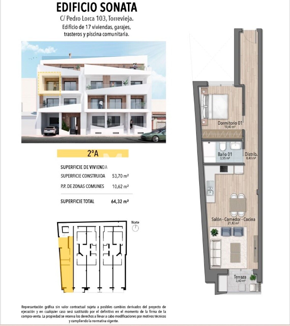 Апартаменты в Торревьехе, Испания, 53.7 м² - фото 2
