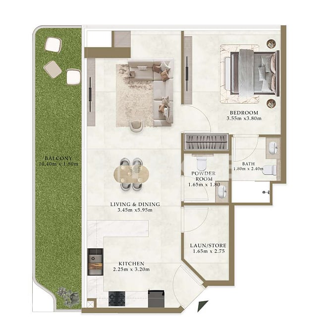 Апартаменты Аль-Варсан, ОАЭ, 84 м² - фото 10