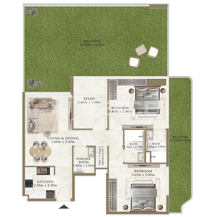 Апартаменты Аль-Варсан, ОАЭ, 35 м² - фото 12