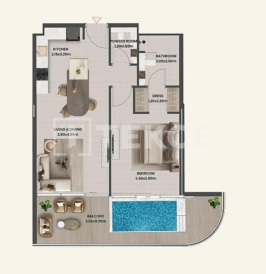 Апартаменты Маджан, ОАЭ, 120 м² - фото 15