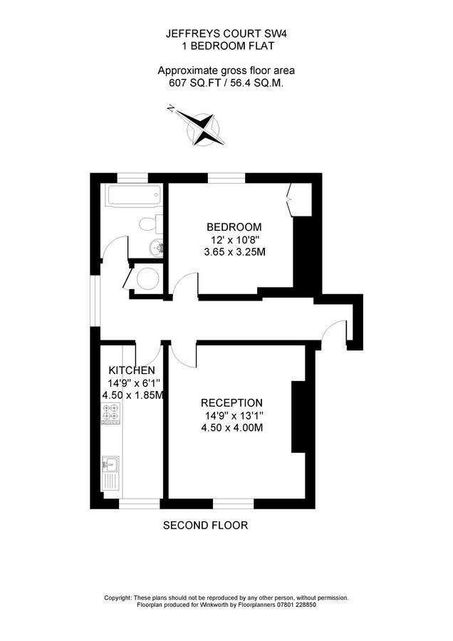 Квартира в Лондоне, Великобритания, 56 м² - фото 10