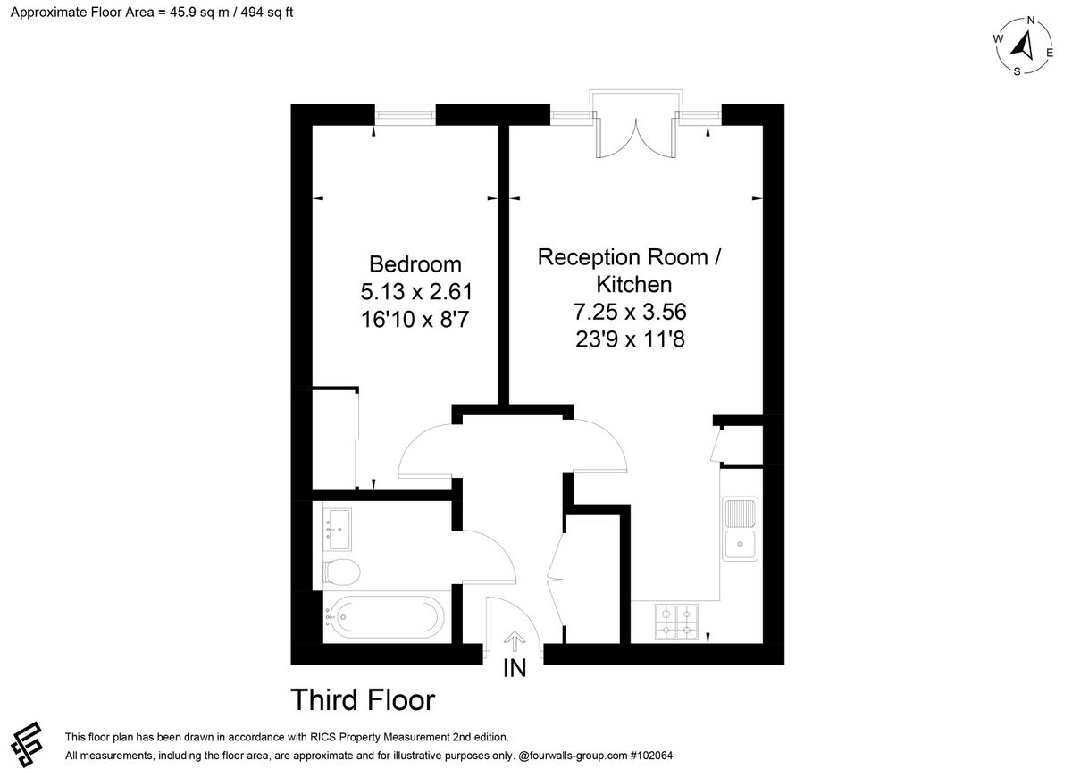 Квартира в Лондоне, Великобритания, 46 м² - фото 16