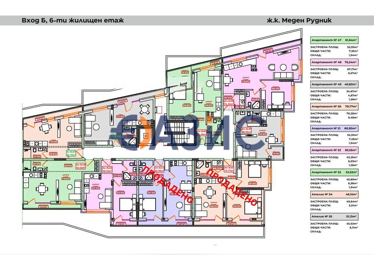 Апартаменты в Бургасе, Болгария, 61.6 м² - фото 17