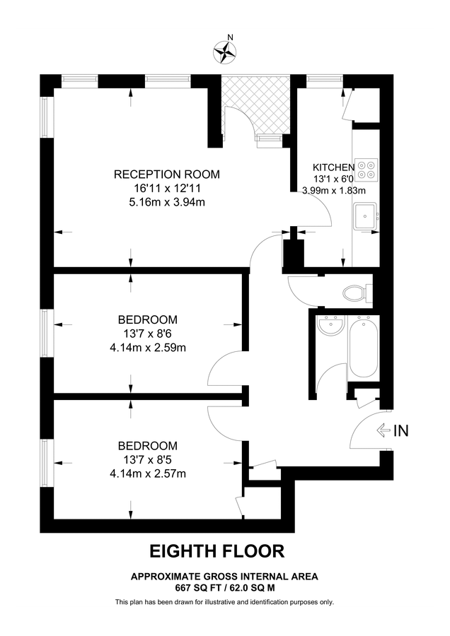 Квартира в Лондоне, Великобритания, 62 м² - фото 9
