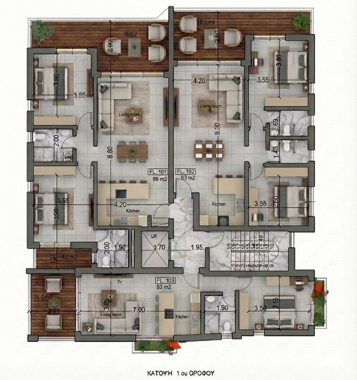 Апартаменты в Героскипу, Кипр, 53 м² - фото 11