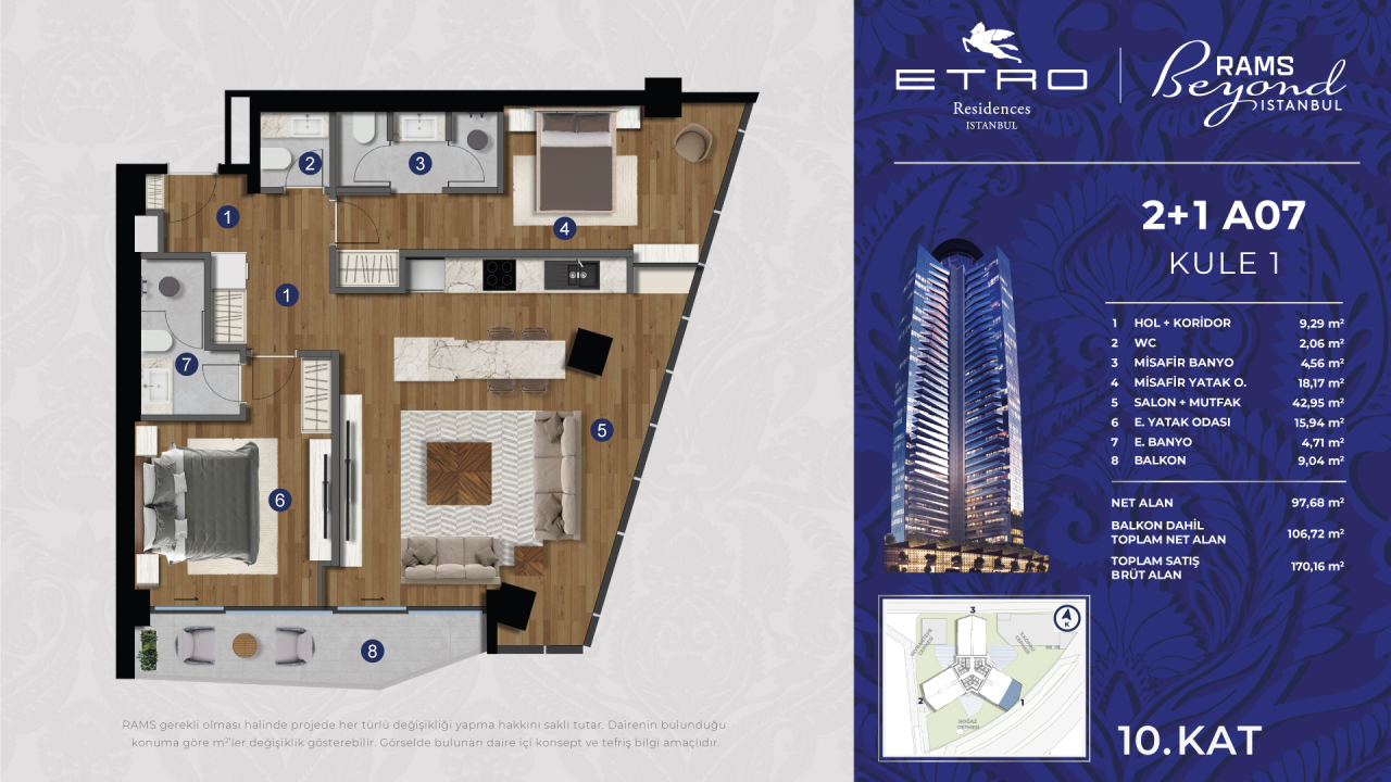 Апартаменты в Стамбуле, Турция, 100 м² - фото 9