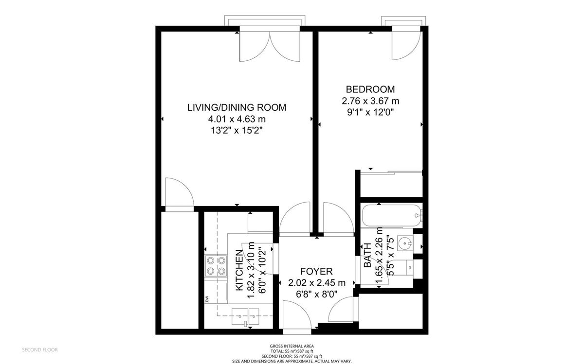 Квартира в Лондоне, Великобритания, 55 м² - фото 11