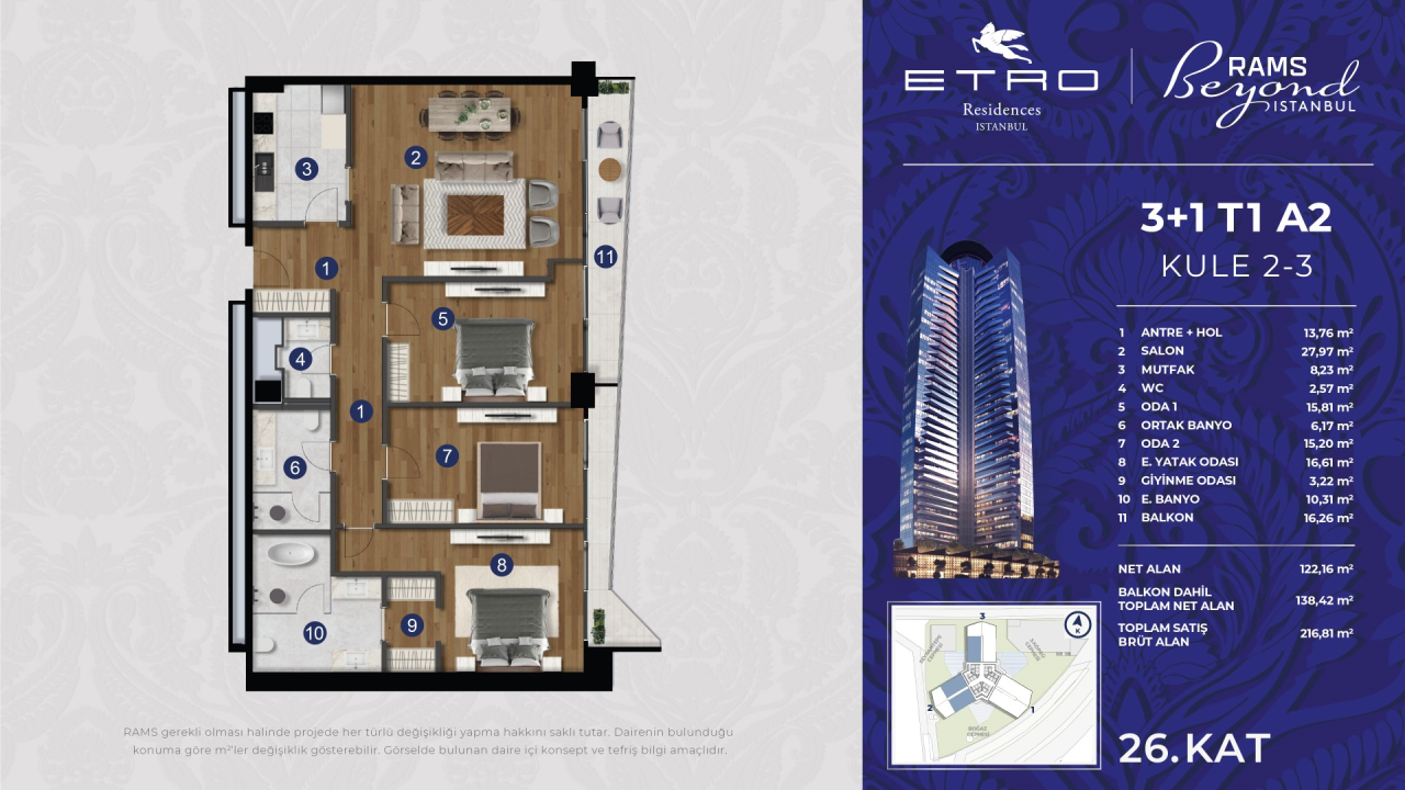 Апартаменты в Стамбуле, Турция, 100 м² - фото 11