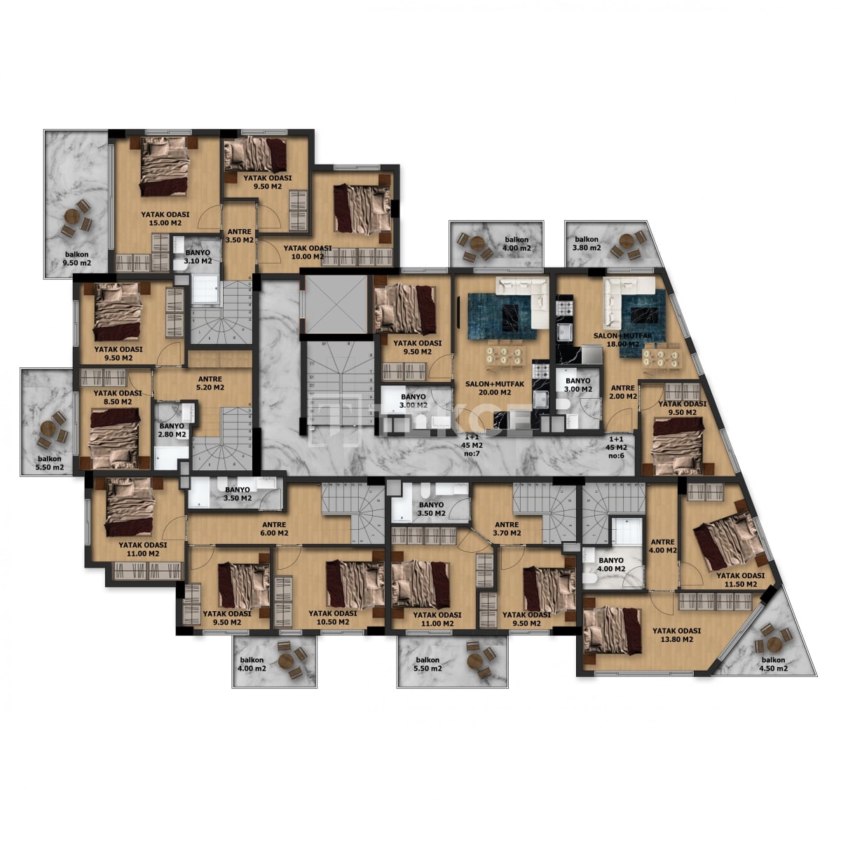 Пентхаус в Алании, Турция, 150 м² - фото 19