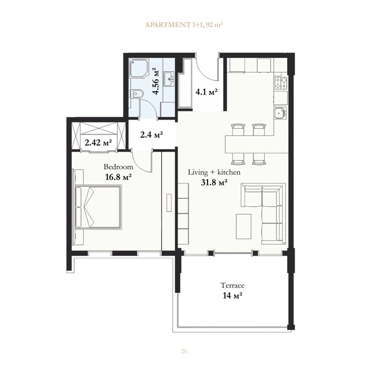 Апартаменты в Алании, Турция, 92 м² - фото 10