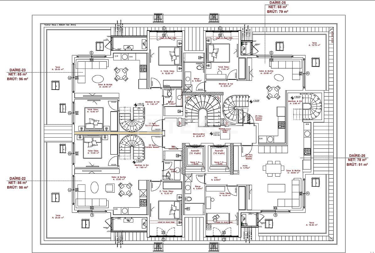 Апартаменты в Алании, Турция, 81 м² - фото 11