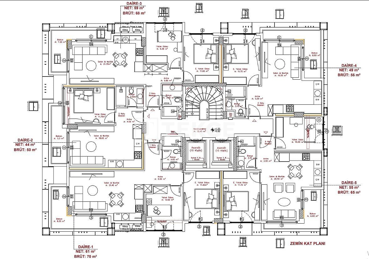 Апартаменты в Алании, Турция, 81 м² - фото 13