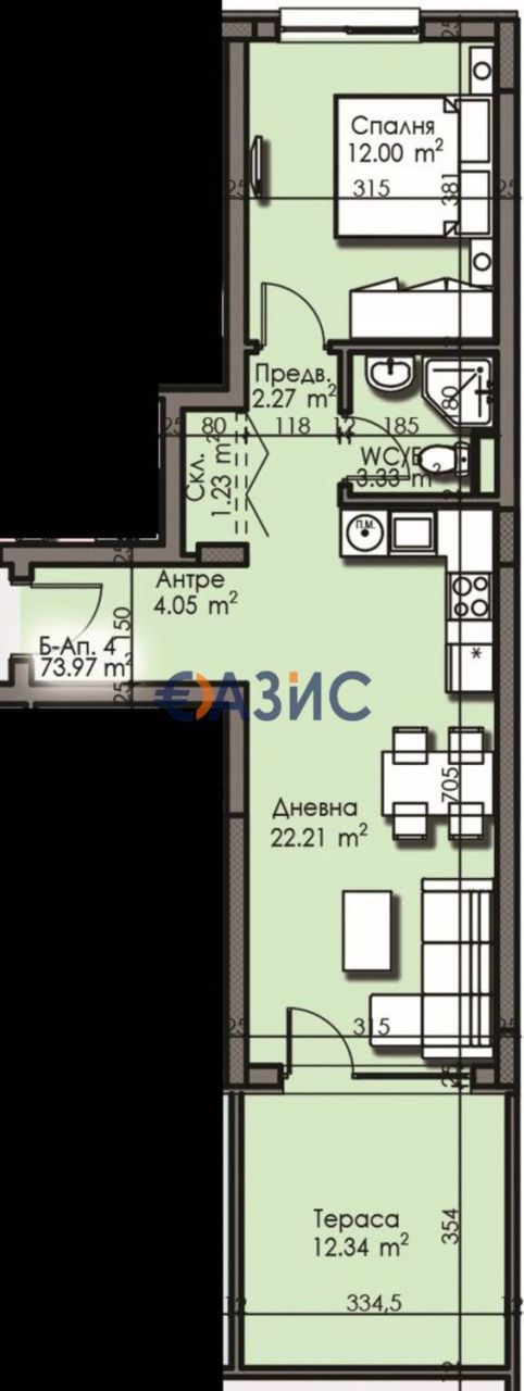 Апартаменты в Бургасе, Болгария, 74 м² - фото 7
