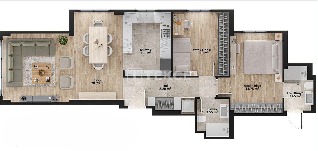 Апартаменты в Стамбуле, Турция, 110 м² - фото 3