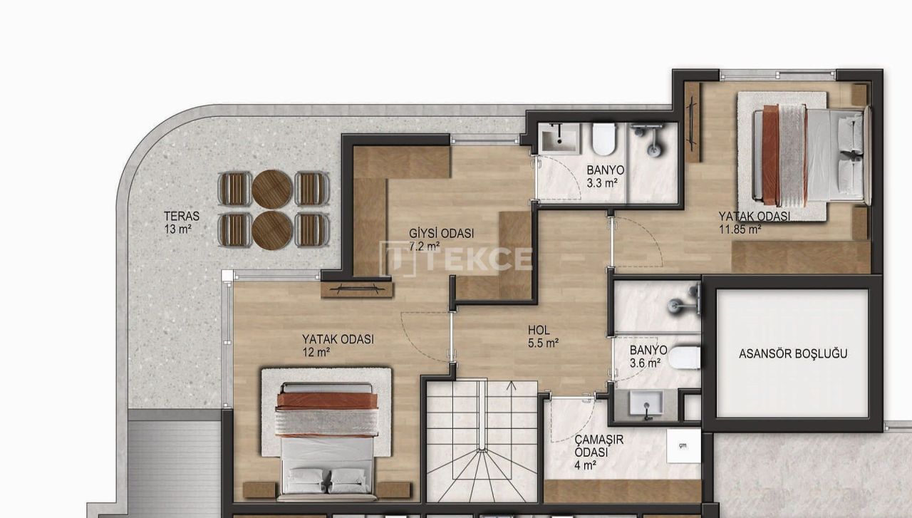 Апартаменты в Анталии, Турция, 80 м² - фото 11