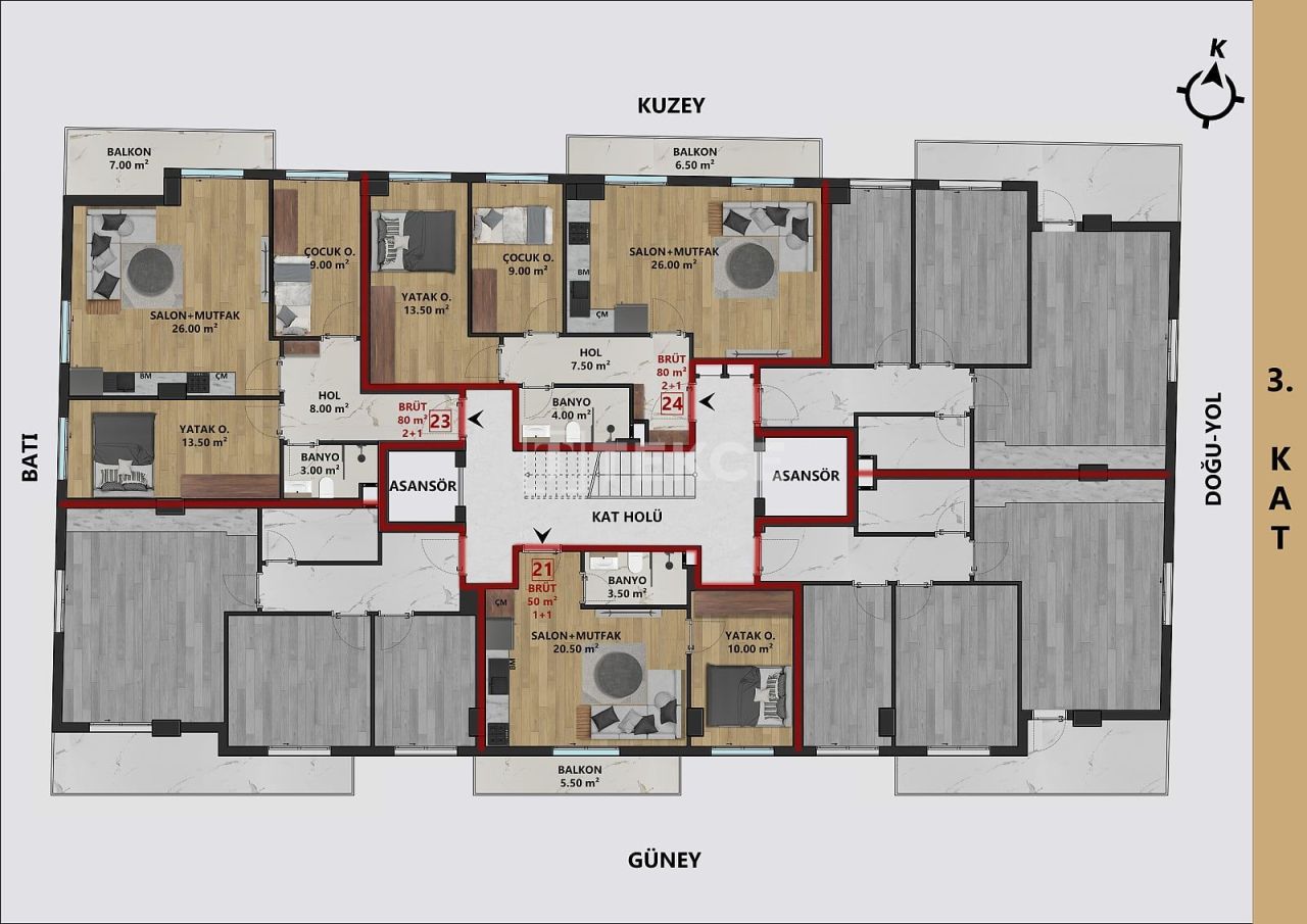Апартаменты в Анталии, Турция, 45 м² - фото 12