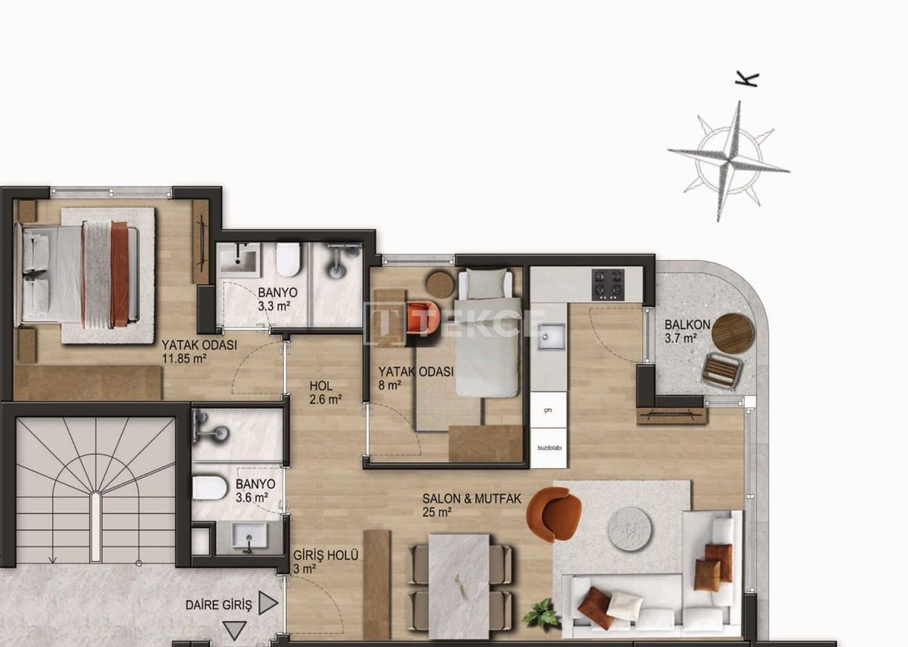 Апартаменты в Анталии, Турция, 80 м² - фото 13