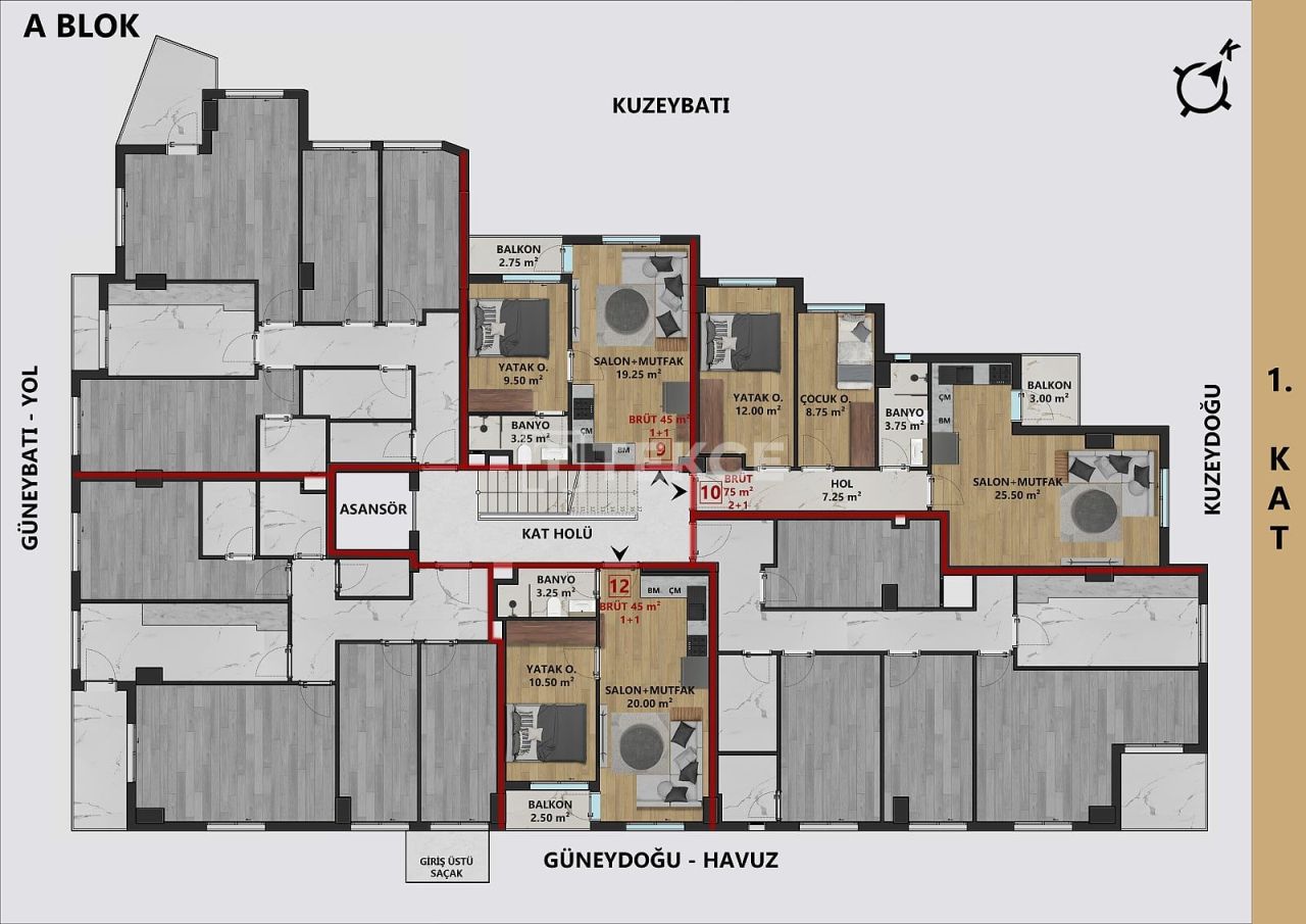 Апартаменты в Анталии, Турция, 75 м² - фото 14