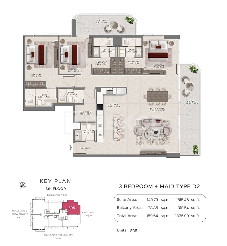 Апартаменты в Дубае, ОАЭ, 90 м² - фото 7