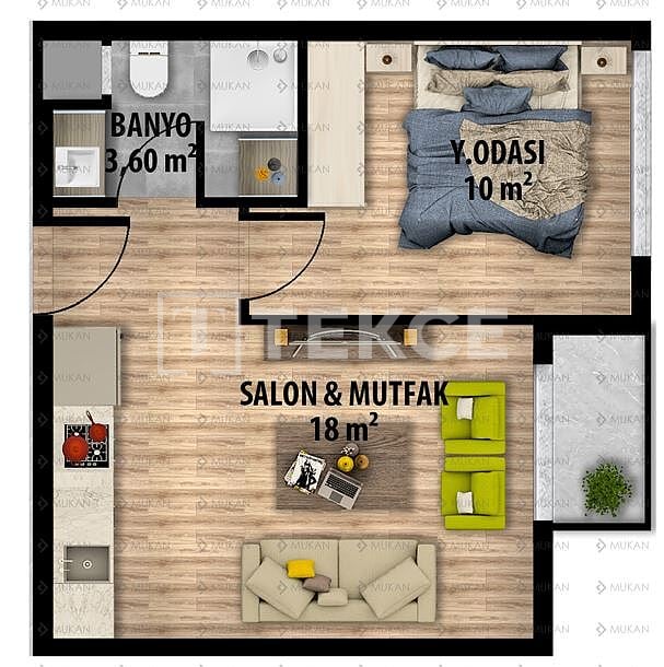 Апартаменты в Анталии, Турция, 60 м² - фото 12