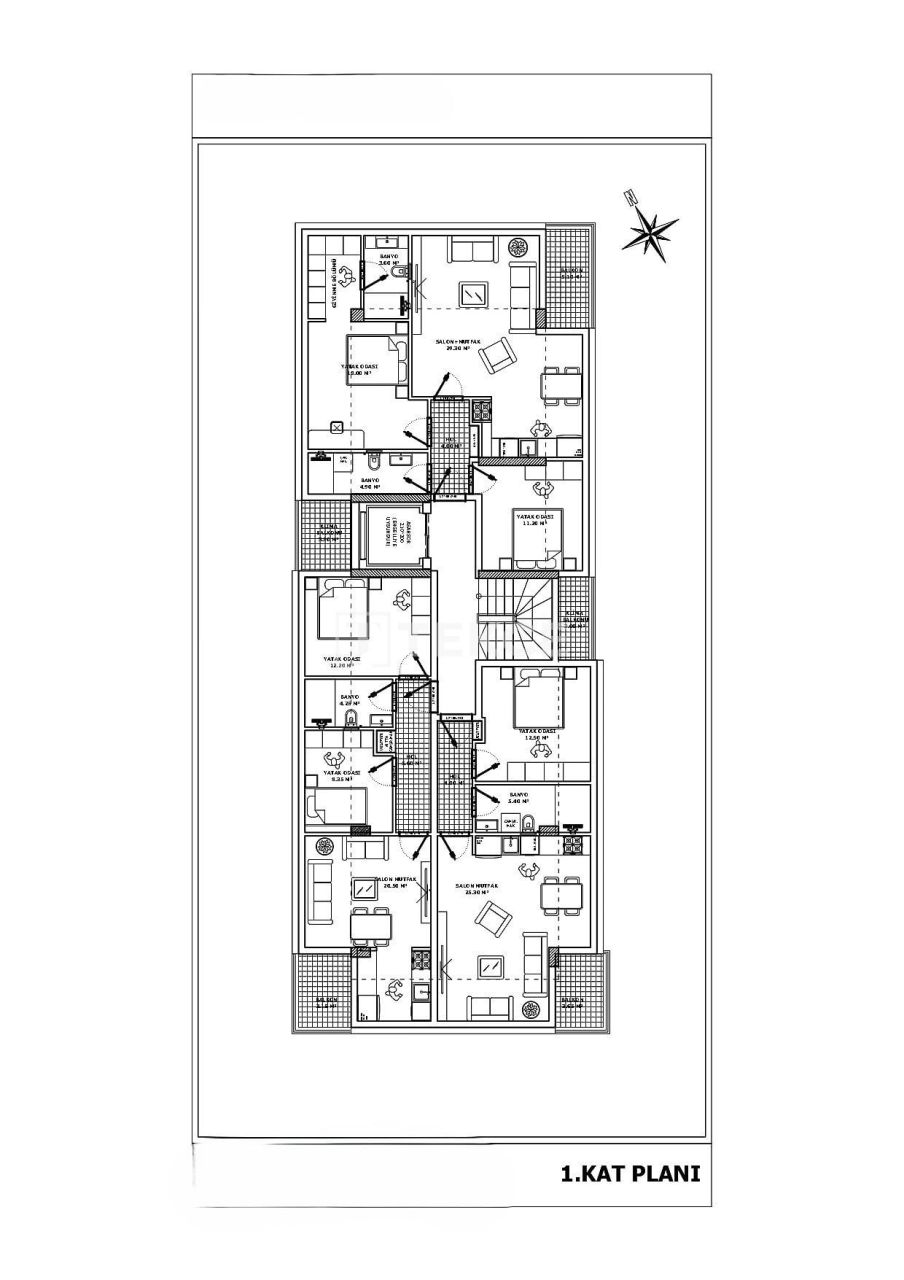 Апартаменты в Анталии, Турция, 60 м² - фото 13