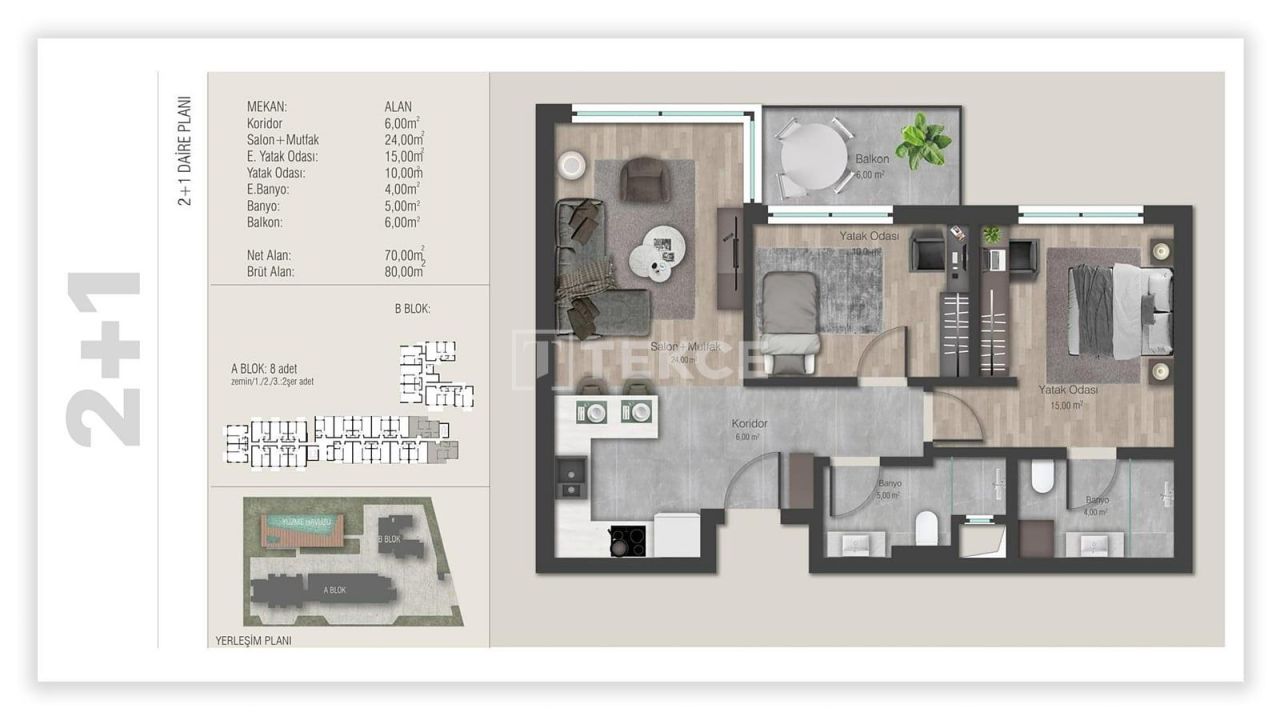 Апартаменты в Анталии, Турция, 88 м² - фото 19