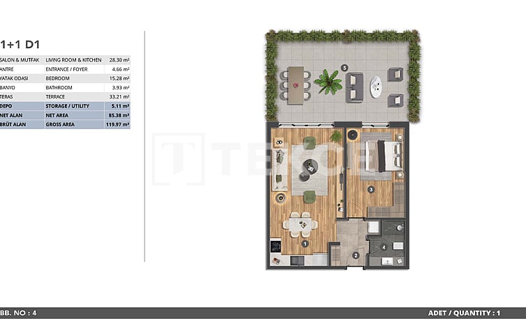 Апартаменты в Стамбуле, Турция, 80 м² - фото 19