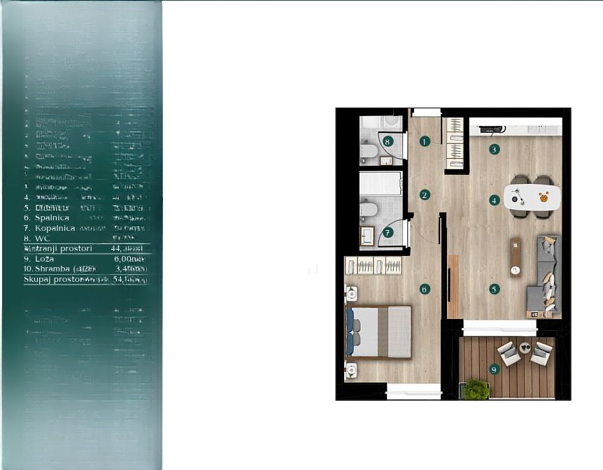 Квартира в Любляне, Словения, 54 м² - фото 5