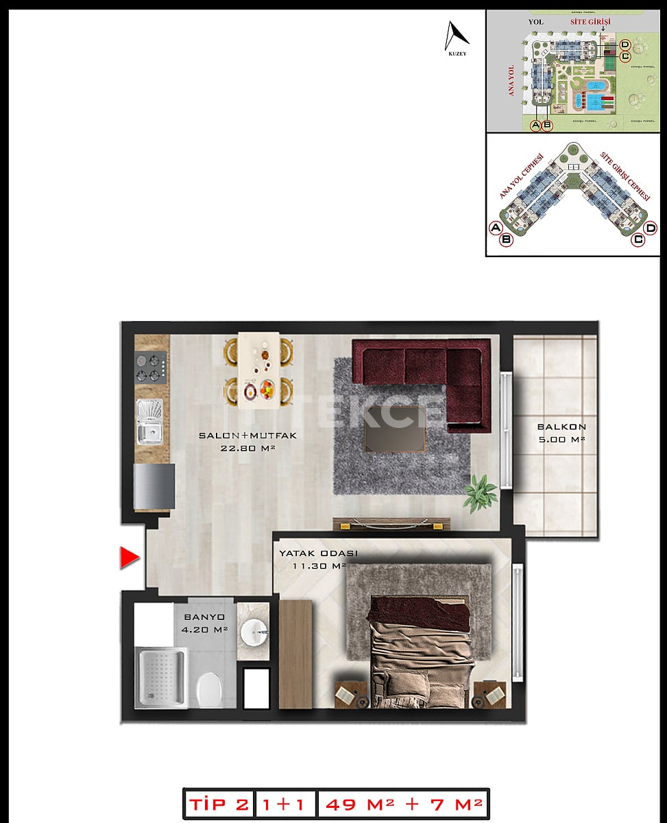 Апартаменты в Анталии, Турция, 62 м² - фото 12
