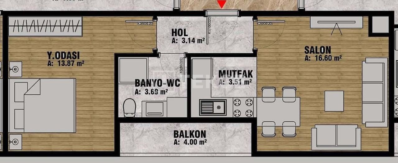 Апартаменты в Стамбуле, Турция, 60 м² - фото 12
