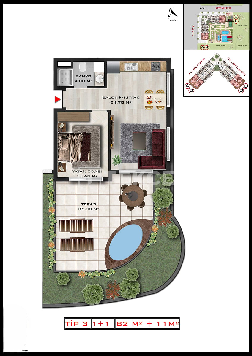 Апартаменты в Анталии, Турция, 62 м² - фото 13