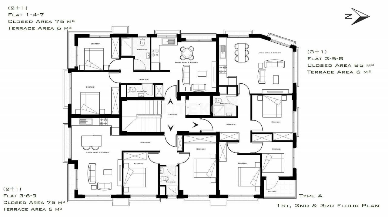 Пентхаус в Кирении, Кипр, 75 м² - фото 16