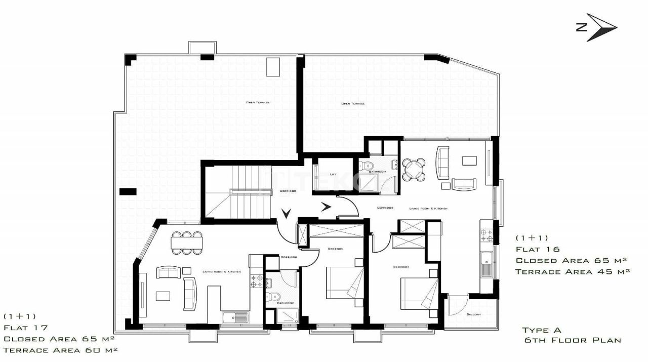 Пентхаус в Кирении, Кипр, 75 м² - фото 18