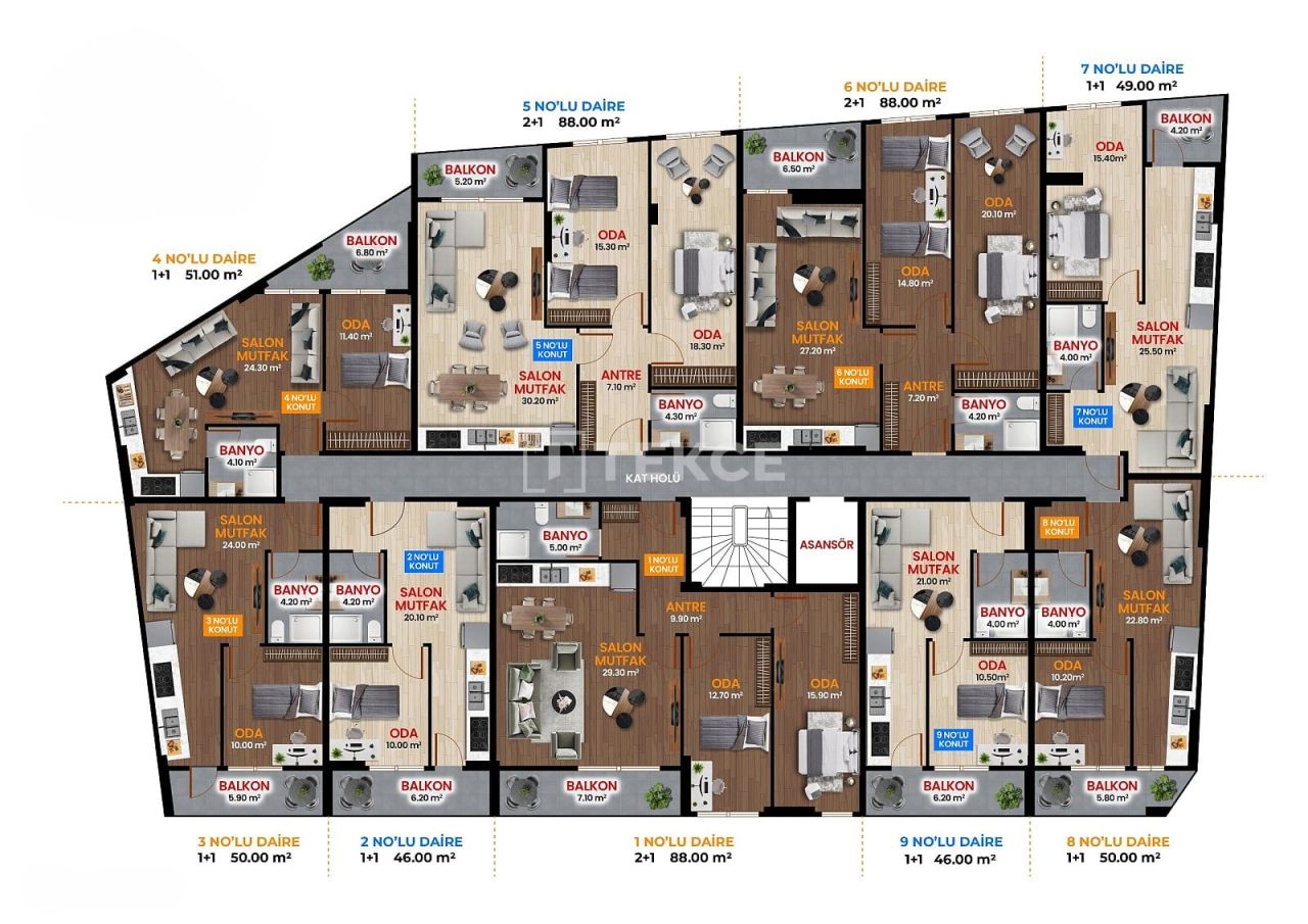 Апартаменты Нилюфер, Турция, 51 м² - фото 18