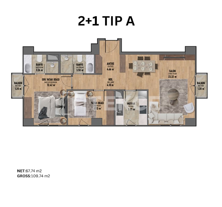 Апартаменты в Стамбуле, Турция, 67 м² - фото 19