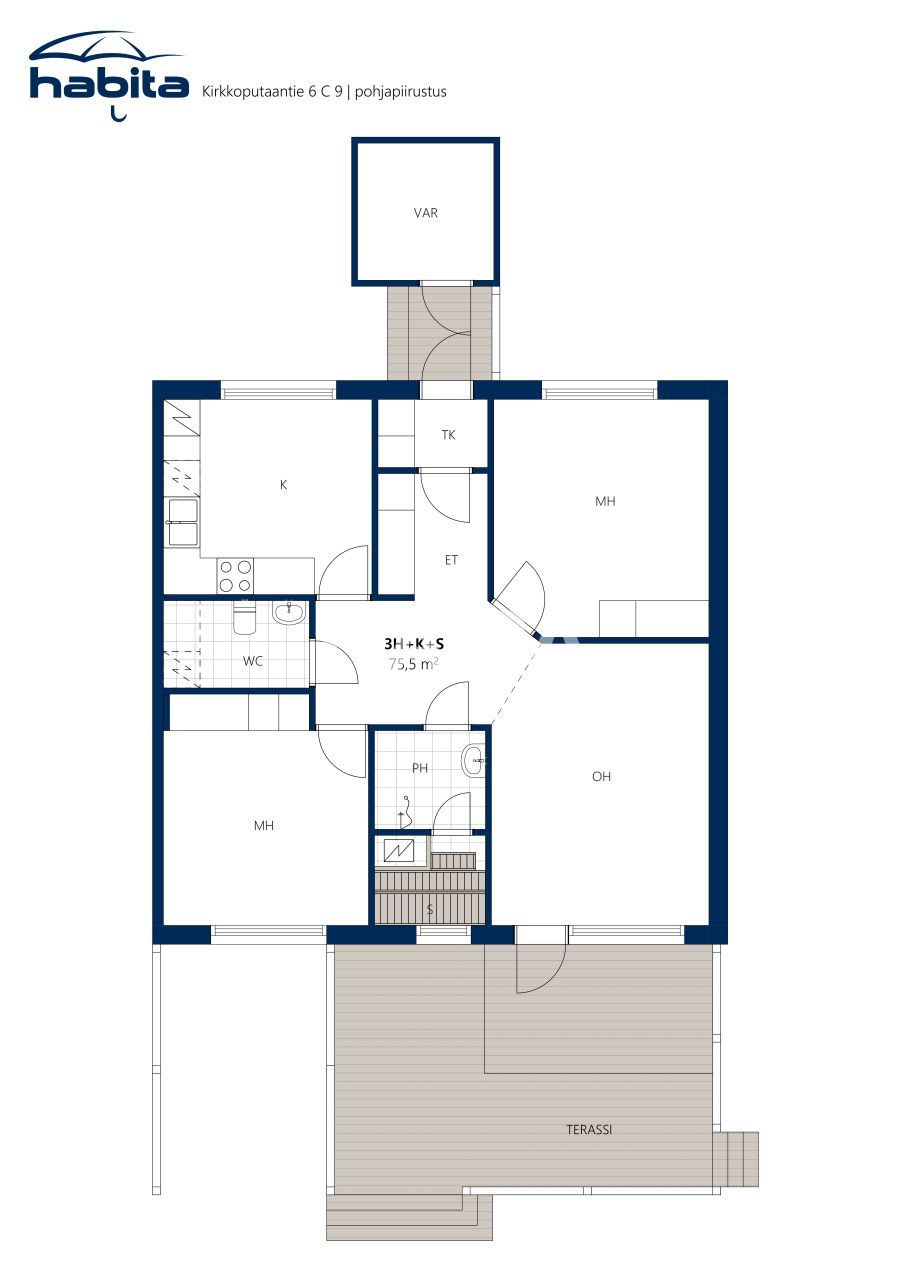 Квартира Торнио, Финляндия, 75.5 м² - фото 2