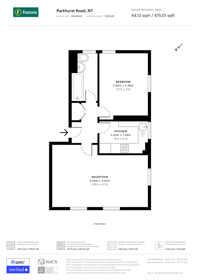 Квартира в Лондоне, Великобритания, 44 м² - фото 8