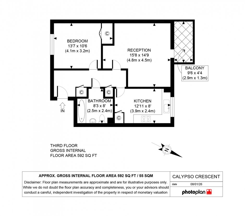Квартира в Лондоне, Великобритания, 55 м² - фото 10