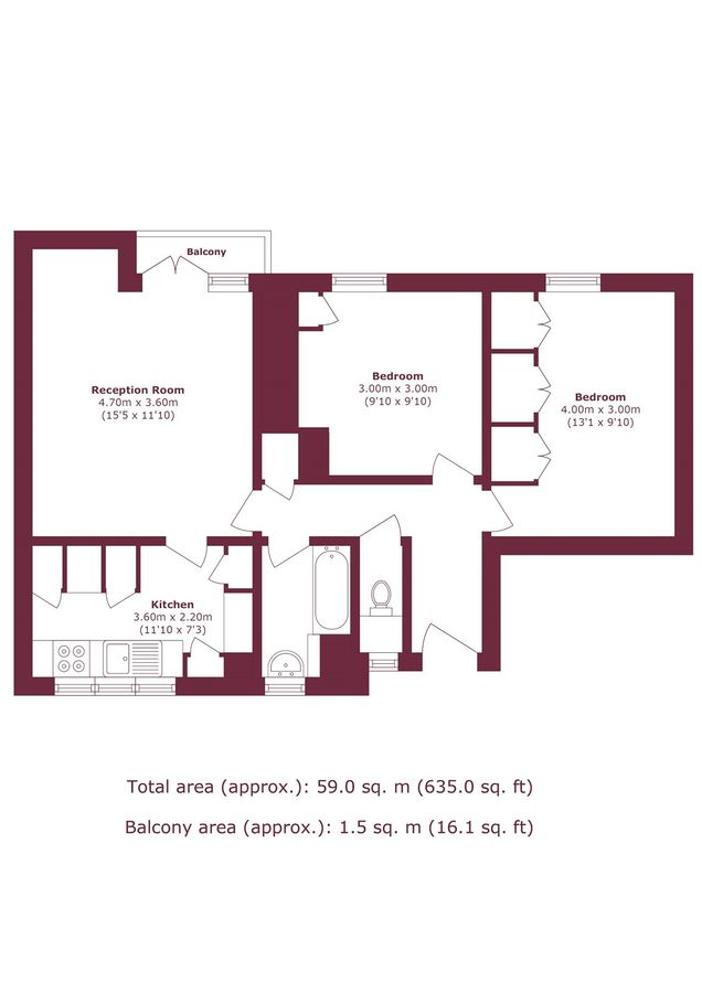 Квартира в Лондоне, Великобритания, 59 м² - фото 11