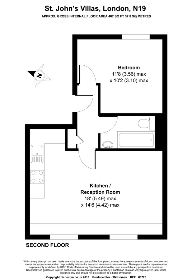 Квартира в Лондоне, Великобритания, 38 м² - фото 12