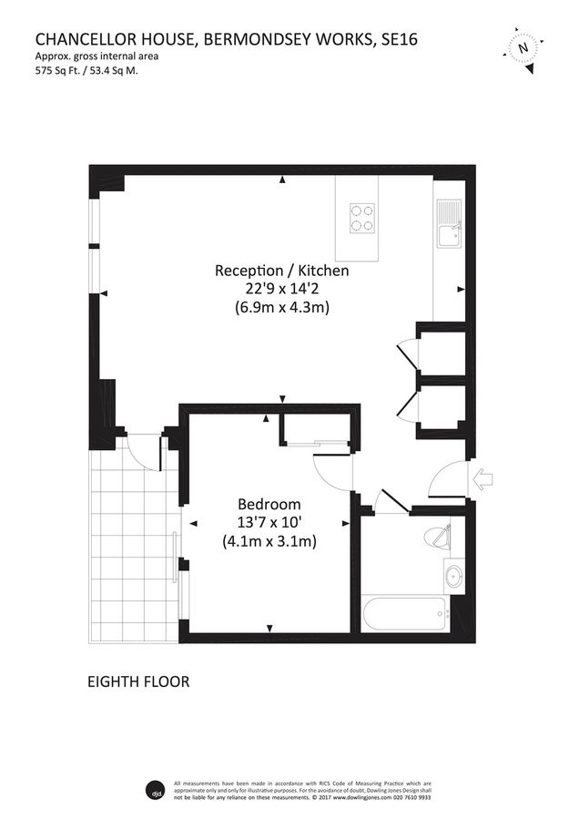 Квартира в Лондоне, Великобритания, 53 м² - фото 14