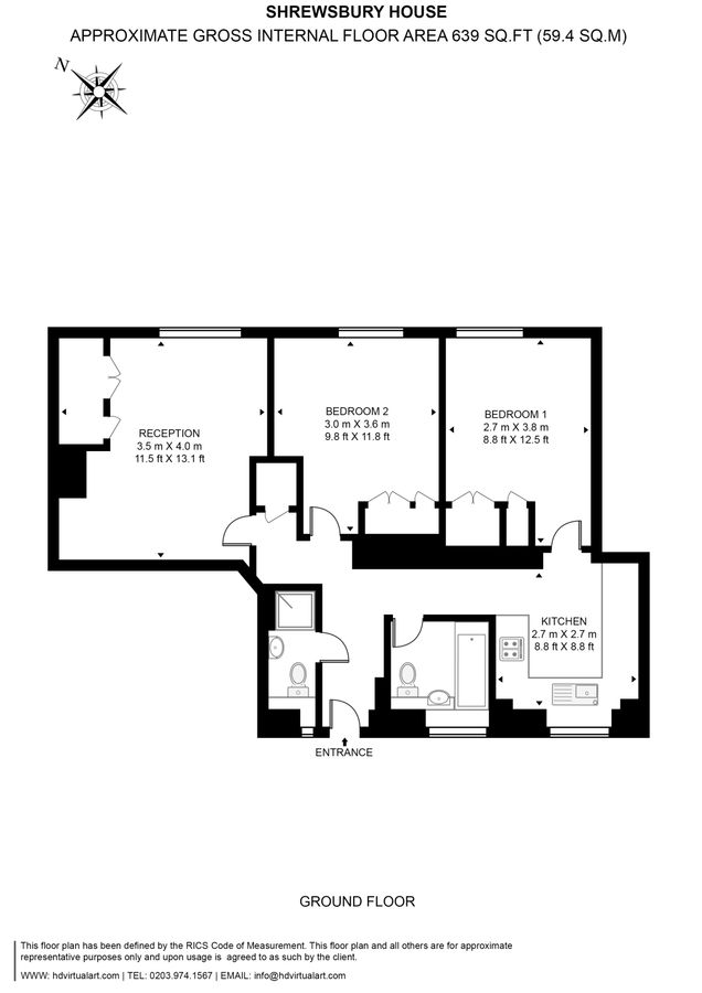 Квартира в Лондоне, Великобритания, 59 м² - фото 14