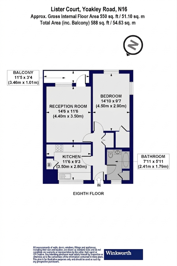 Квартира в Лондоне, Великобритания, 55 м² - фото 12
