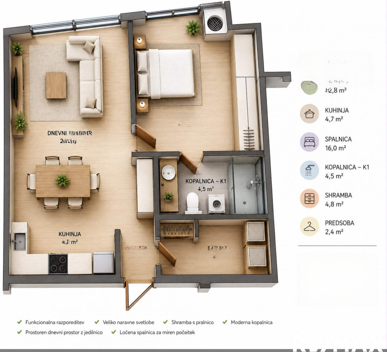 Квартира в Копере, Словения, 55 м² - фото 6