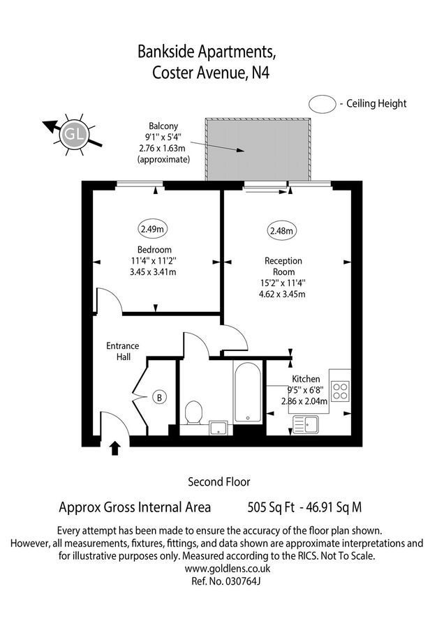 Квартира в Лондоне, Великобритания, 47 м² - фото 16