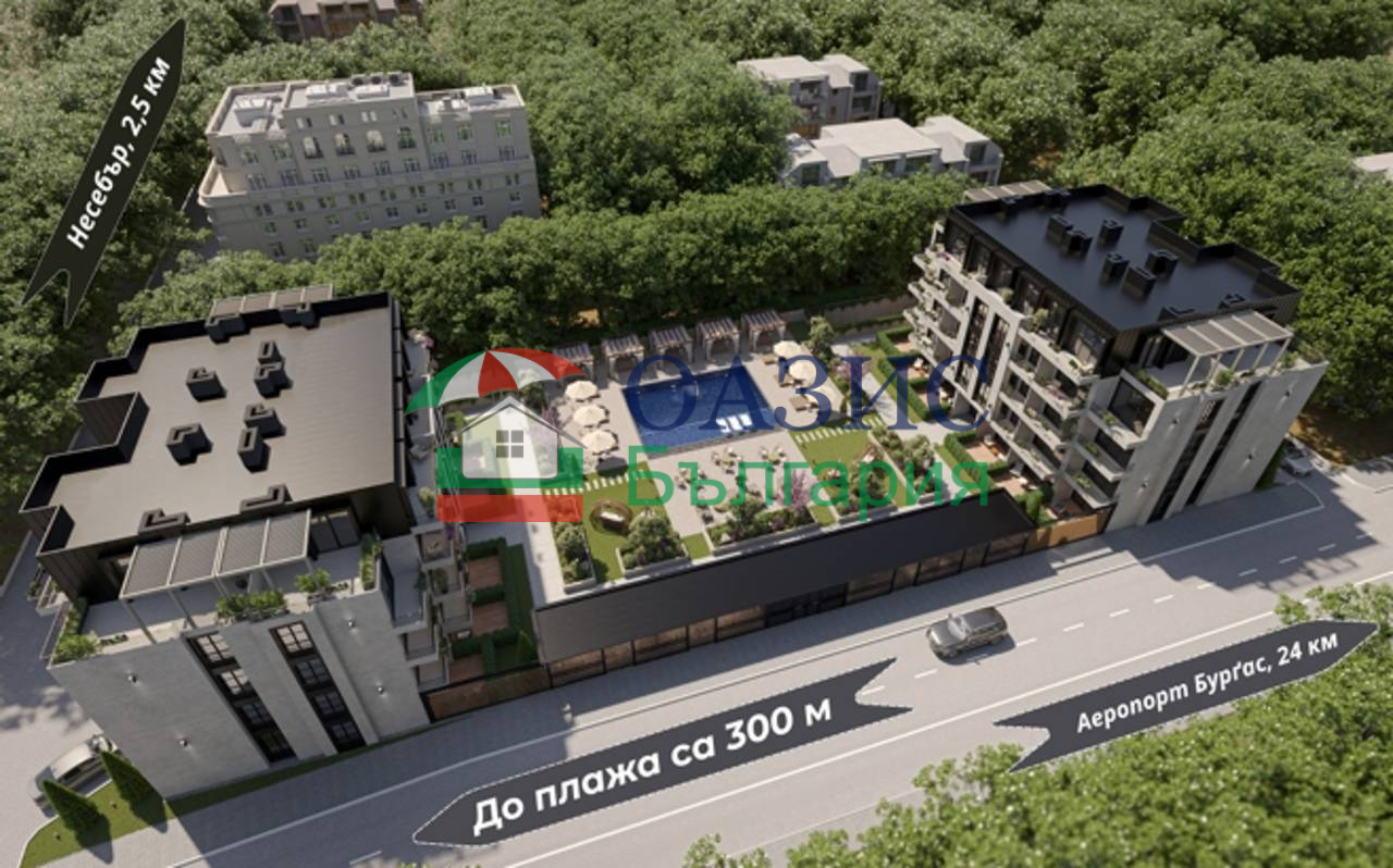Апартаменты на Солнечном берегу, Болгария, 35.8 м² - фото 1