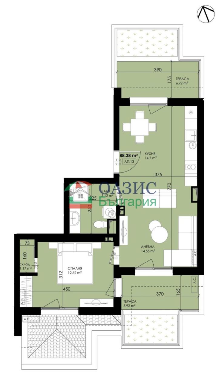 Апартаменты в Созополе, Болгария, 95.5 м² - фото 2