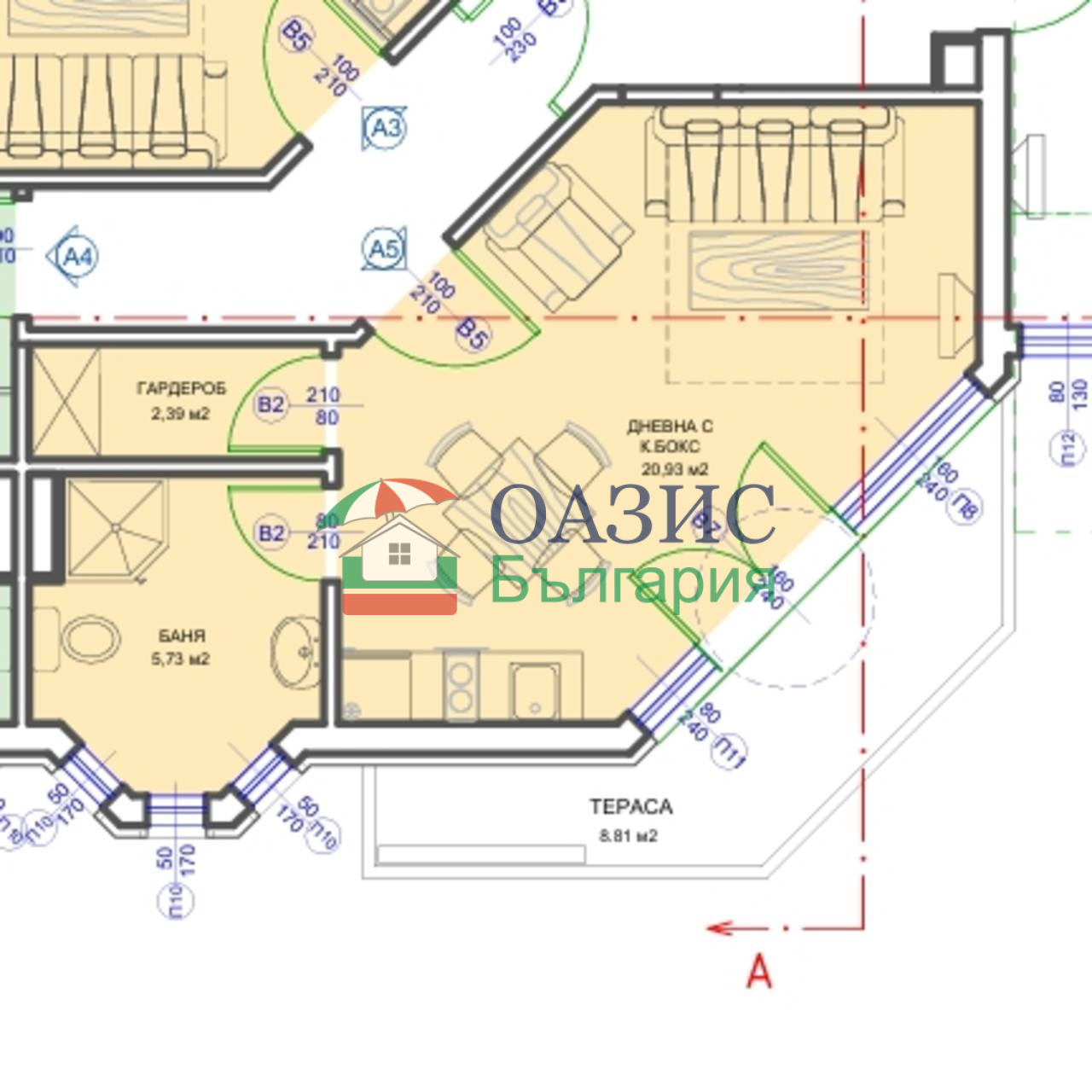 Апартаменты в Кошарице, Болгария, 63.9 м² - фото 2